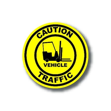 Ergomat 16in CIRCLE SIGNS - Caution Vehicle Traffic DSV-SIGN 256 #0524 -UEN